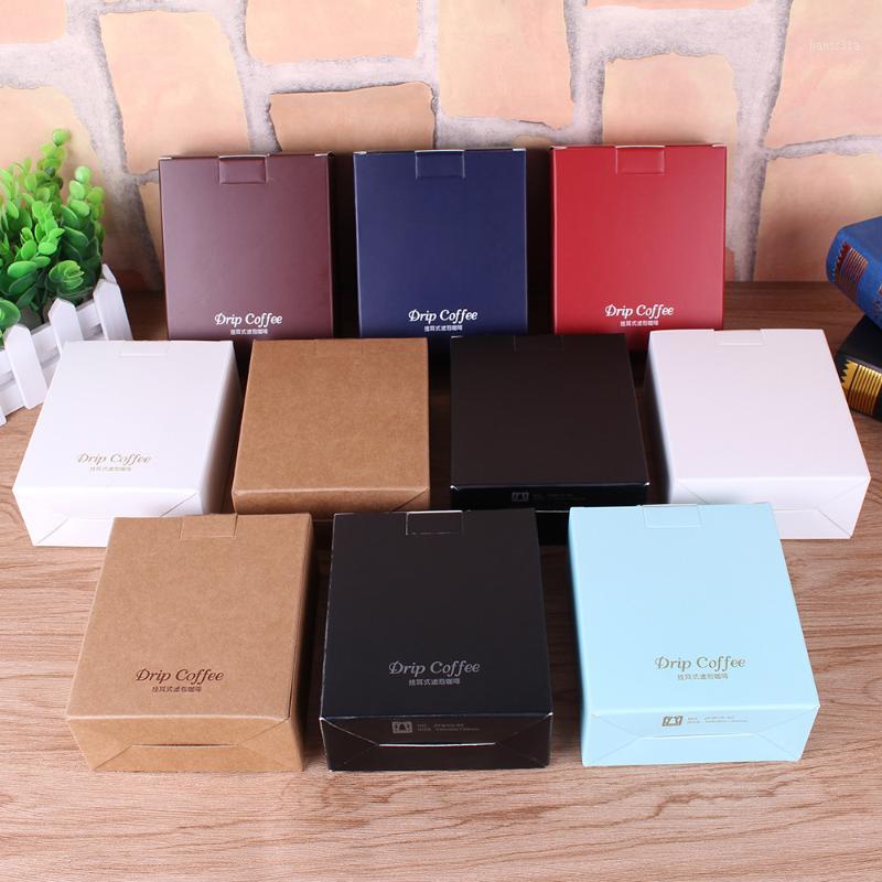 

50 pieces paperboard box for packing drip coffee paper filters coffee bean packaging bag Kraft paper boxes1