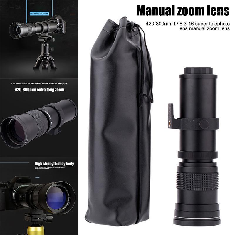 

420-800mm F/8.3-16 Zooms Camera Lens T-Mount for SLR DSLR Camera Photography Supplies Accessories FKU661