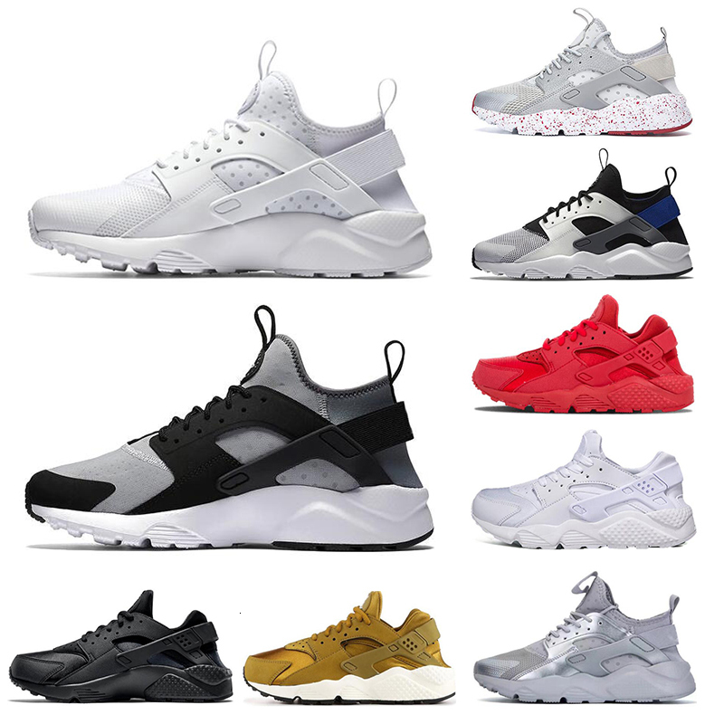 

2020 Huarache 4.0 1.0 Men Outdoor Shoes Classical Triple White Black red women huarache shoes Huaraches sports Sneakers size 36-45, 4.0 grey with red dot