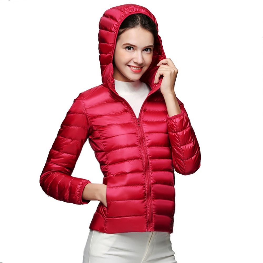 

2020 Light Winter Ultra 90% Duck Down Jackets with Hoodie Sleeve Long Warm Jacket Thin Parka Women Outwit O73x, Purple