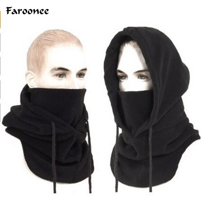

Thermal Fleece Balaclava Hat Hooded Neck Warmer Winter Sports Snowboard Face Mask For Men Bike Helmet Beanies Masked Cap