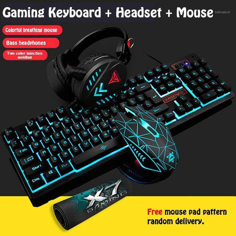

NEW Gaming Mouse Mechanical Home Headset Backlight Ergonomic Keyboard Set USB Wired Pad Computer Desktop Waterproof Accessories1