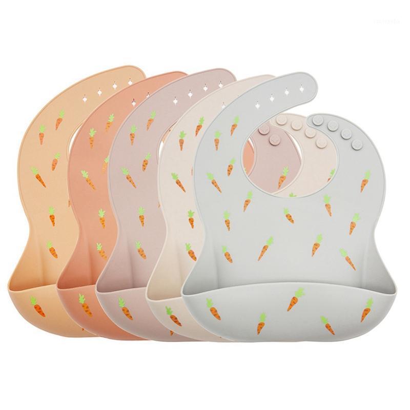 

Silicone Bibs Feeding Saliva Towel Waterproof Wash Free Soft Cloths Bandana Cute Carrot Printed Infant Bibs Aprons Adjustable1, Gy