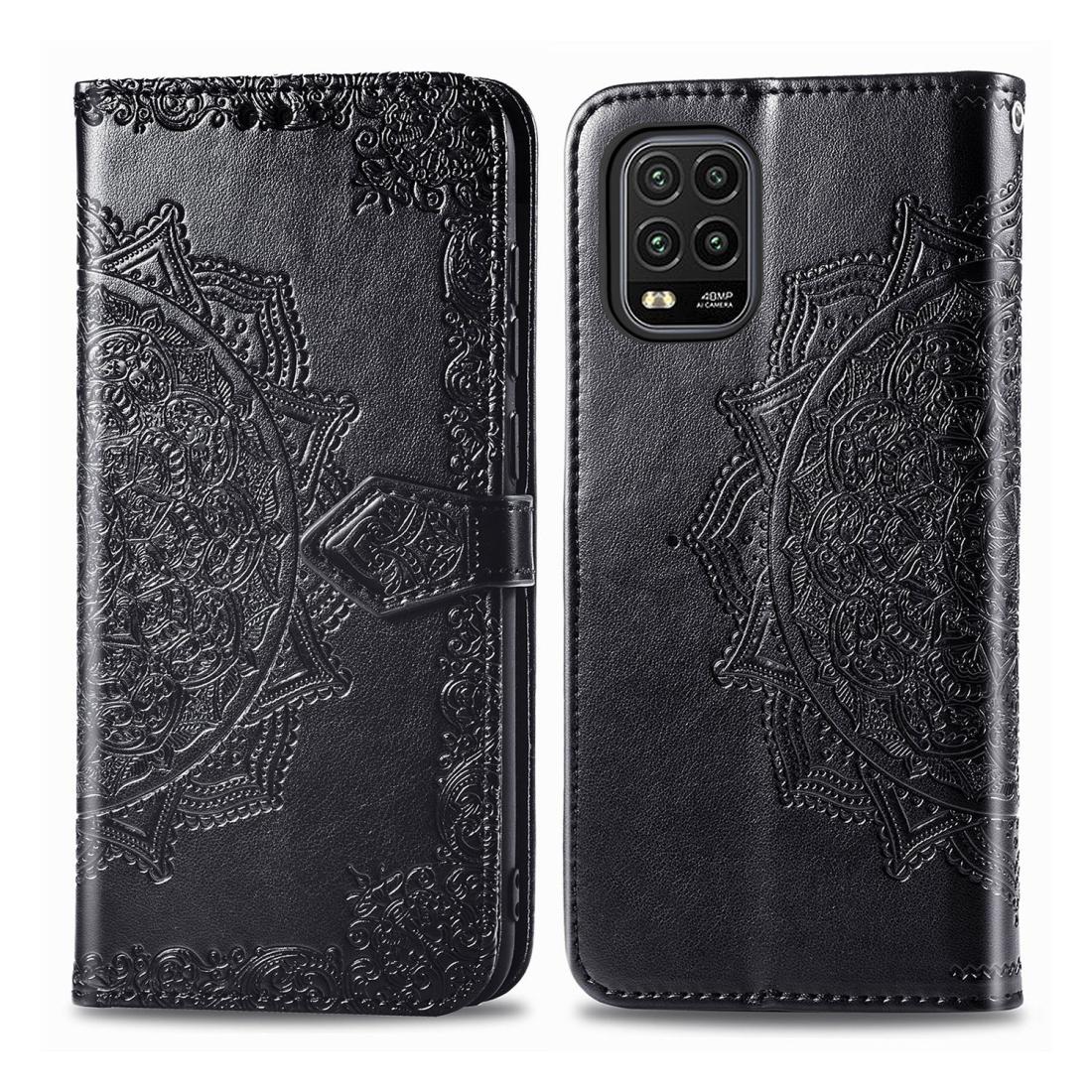 

For Xiaomi Mi 10 Lite 5G Embossed Mandala Pattern PC TPU Horizontal Flip Leather Case with Holder Card Slots Wallet