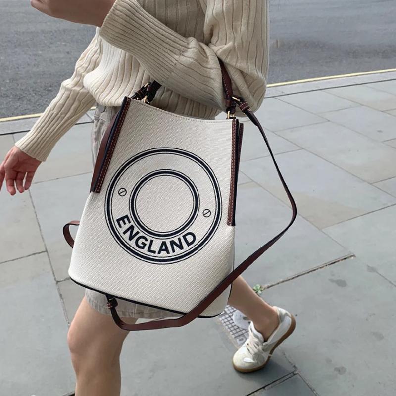 

Evening Bags 2021 Elegant Shoulder Bag Women Canvas Large Capacity Tote Letter Pattern Handbag Portable Crossbody Luxury BrandBag, Black