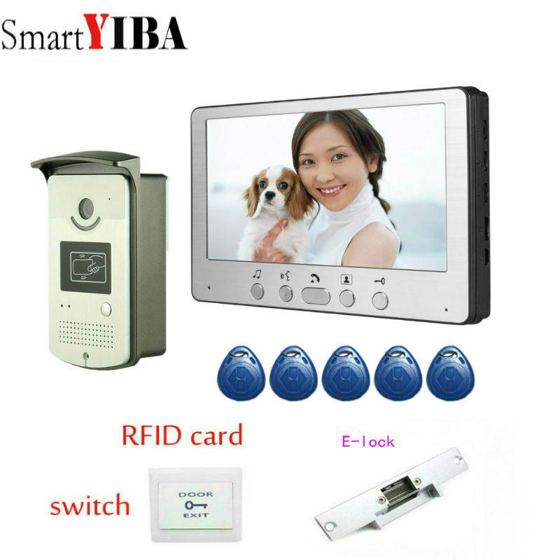 

SmartYIBA RFID Access Camera Doorbell 7" LCD Monitor Option RFID Unlock Electric Strike Lock For Home Video Door Intercom Phone
