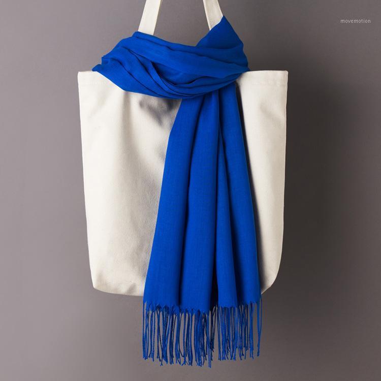 

2020 thin imitation cashmere scarf pure color fringed European and American shawl custom gift scarf1