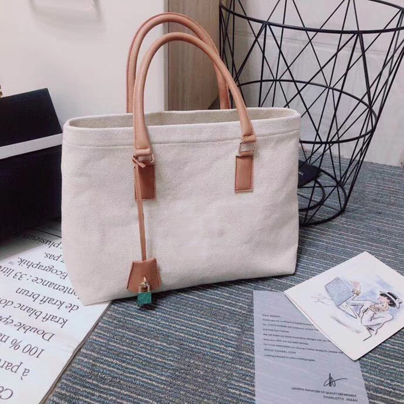 

Newset Luxury Jumbo Canvas Handbag Shoulder bags Designer Handbags Women Tote Baby Purse Crossbody Beach Bag Diaper Bags Shopping Bags, White