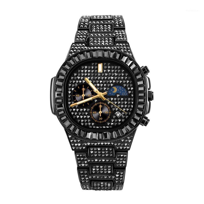 

HIGH-END FASHION FULL DIAMOND CASUAL SPORTS MEN'S WATCHES WATERPROOF QUARTZ WATCH MEN LUMINOUS POINTER WITH CALENDAR DISPLAY1, Mv313l2