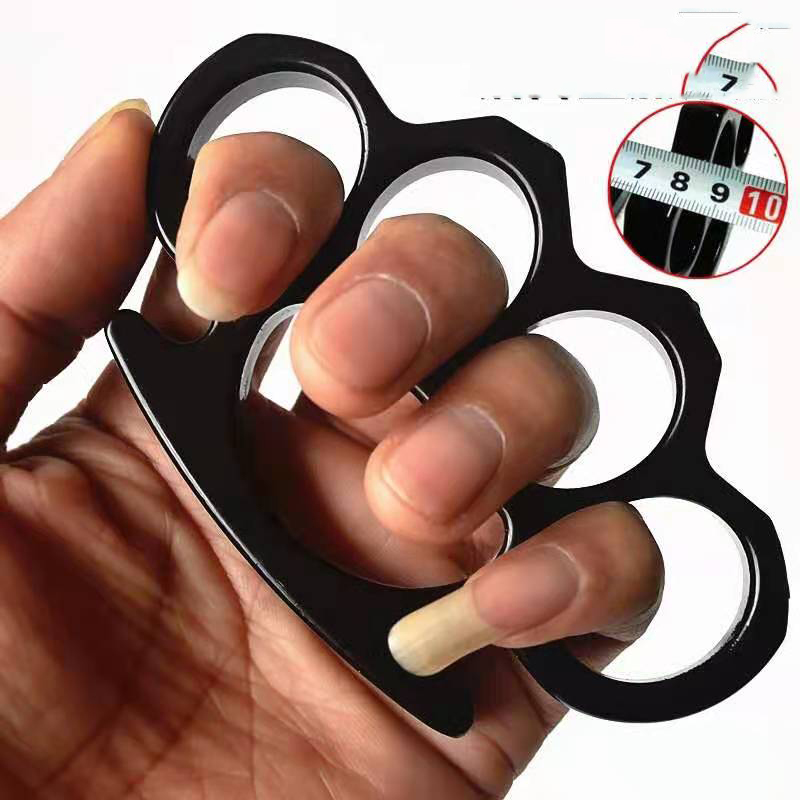 

Aluminum alloy thickened iron four-finger fiberglass iron fist ring four-finger ring defense free combat hand clasp fist clasp self-defense