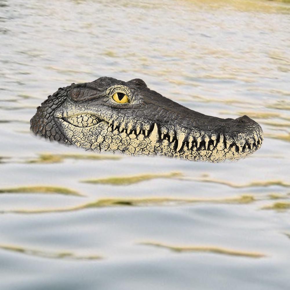 

Alligator Head Decoy Pond Float Simulation Doll Garden Crocodile Head Decoration Drives Ducks T200117