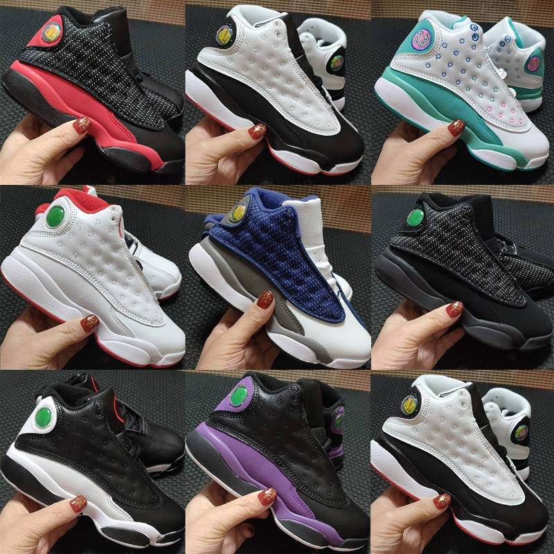 

Sneakers Jumpman 13 Kids Basketball Shoes 2022 White Lucky Green Starfish CNY He Got Game Chicago Babys Toddler Children Outdoor Size 28-35, As photo 8