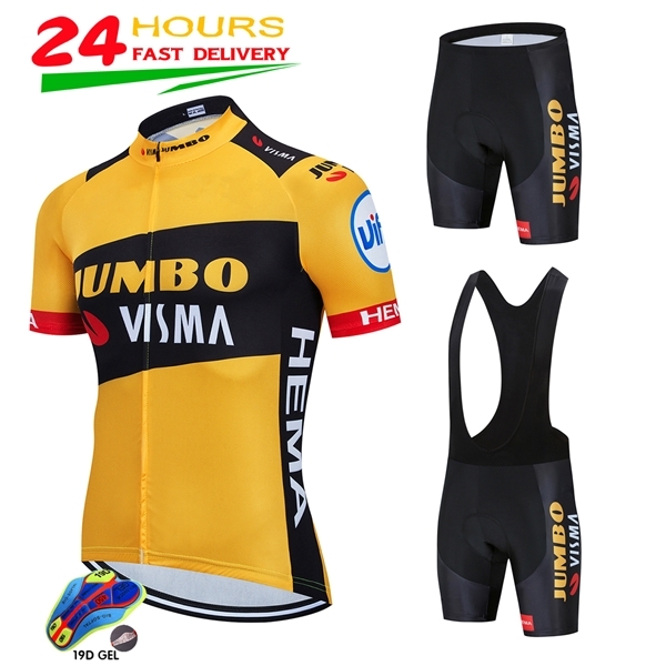 

2020 JUMBO VISMA Cycling Jersey Short Sleeve Bicycling Jersey 19D Shorts MTB Bicycle Clothing Ropa Ciclismo Maillot Bike Wear C0123, Cycling suit