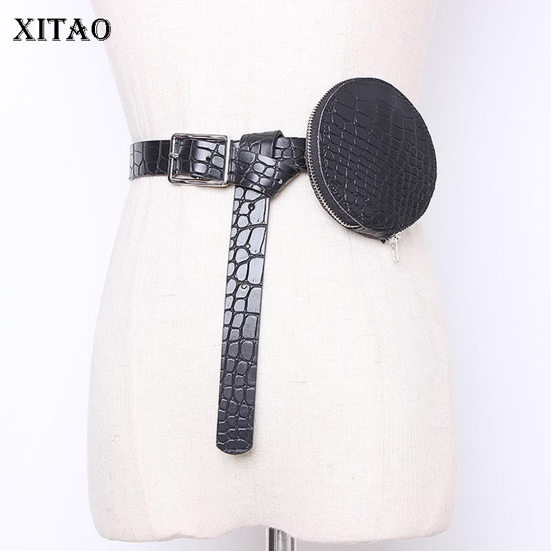 

XITAO Black Small Fresh Waist Packs Women Pu Elegant 2020 Winter Goddess Fan New Minority Style Solid Color Waist Parka GCC2833, Sky blue