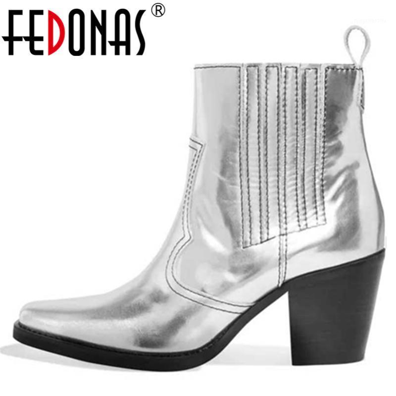 

FEDONAS New Quality Animal Prints Women Genuine Leather Ankle Boots Winter Short Western Boots Party Shoes Woman Big Size1, Black