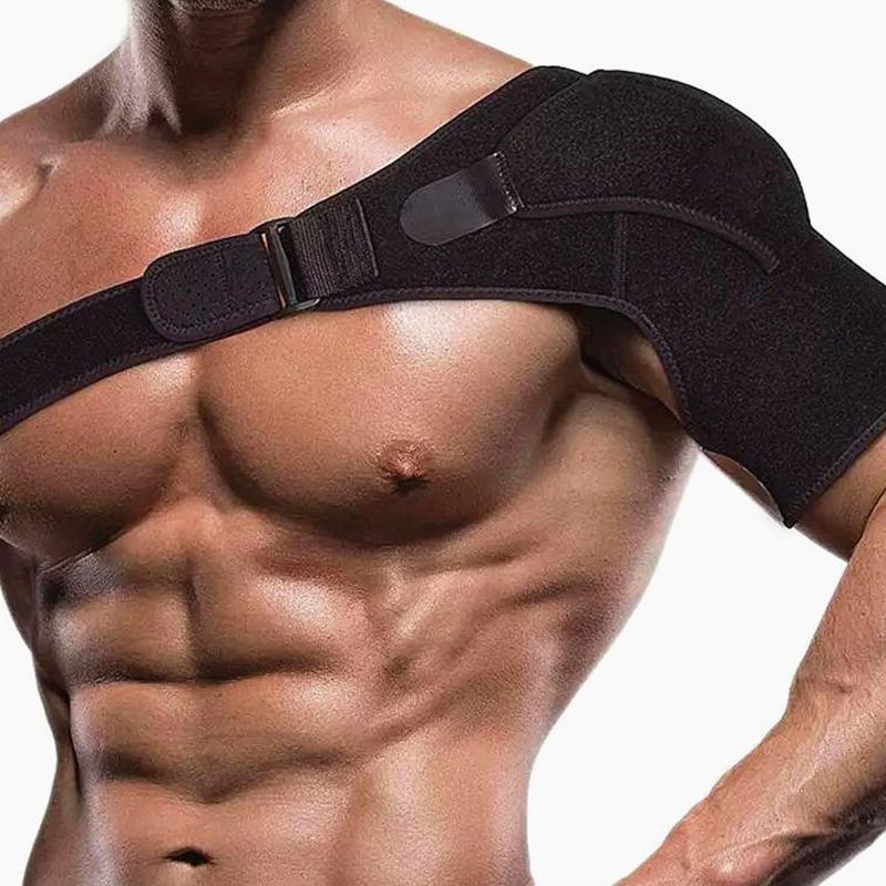 

Adjustable Shoulder Brace With Pressure Pad Neoprene Shoulder Support Pain Ice Pack Compression Sleeve, Black