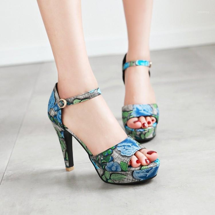 

Big Size11 12 13 14 15 ladies summer platform sandals women shoes woman open-toed Round head Shallow mouth Fine with sandals1, Blue