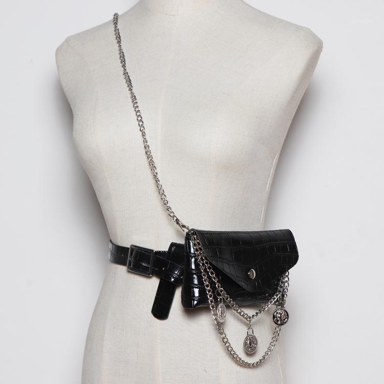 

Alligator Pattern Multi-layers Coins Chains Waist Packs 2020 Women PU Leather Waist Belts With Phone Bag Crossbody Shoulder Bag1, Sky blue