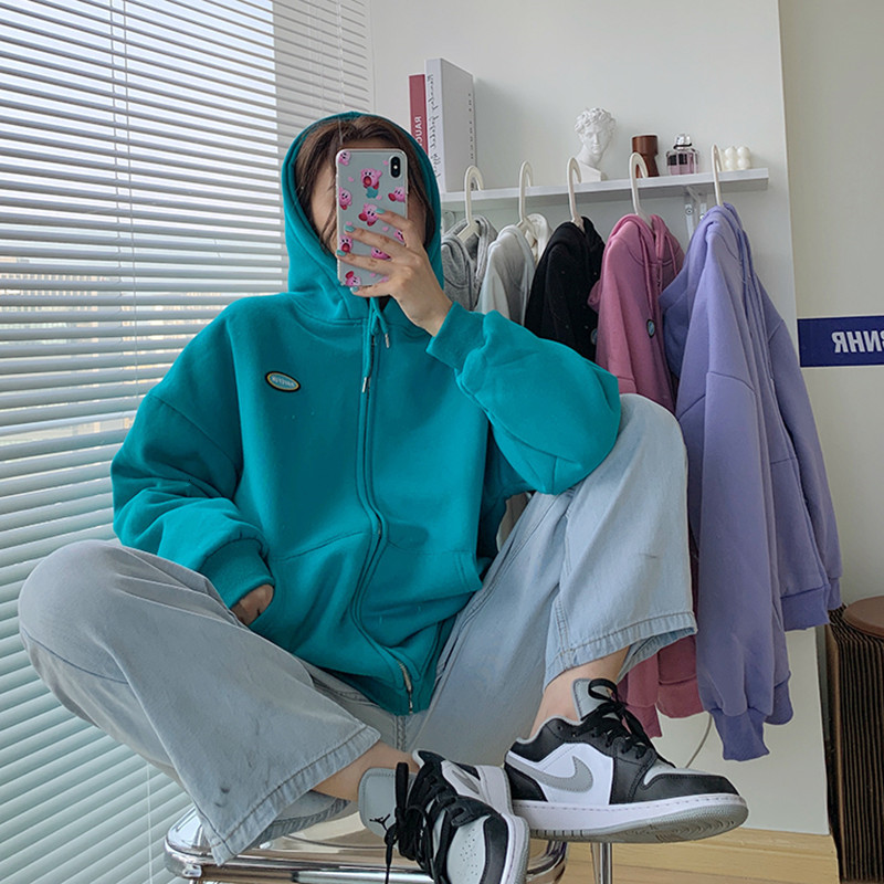 

2021 New 6 colours female casual autumn winter jackets with hot hood thick zipper jacket women's soft tops (f4117) 7VC8, White