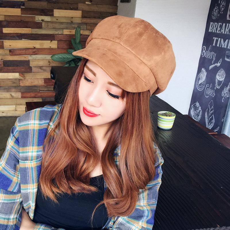 

Beret Women Beret Hat 2020 New Hot Fashion Female Vintage Classic Basic Casual Caps Women Suede Painter Cap Winter Berets, 3khaki