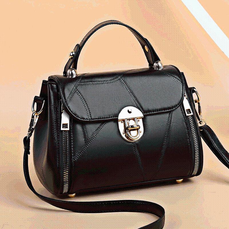

Summer New Fashion Retro satchels Diagonal Women's Handbag Shoulder Bag Lock Square Crossbody Bag Messenger, Black