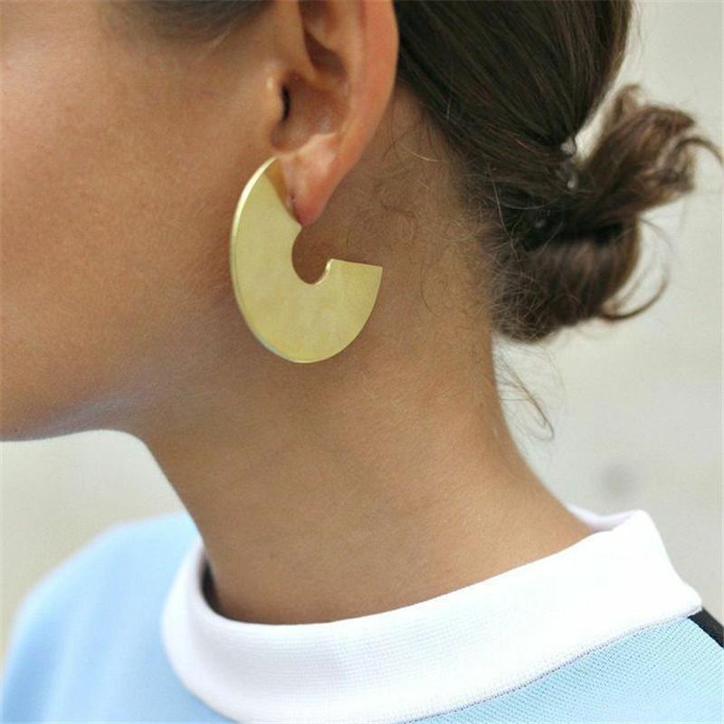 

Circles Hoop Earrings For Women Fashion Gold Silver Color Jewelry Trendy Retro Big Round Circle Earrings 2020 new juany