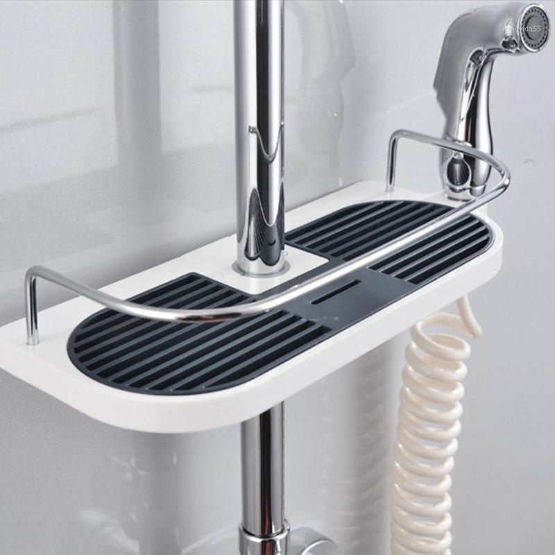 

Stainless Steel Rectangle Bathroom Organizer Shower Shelves Storage Rack Holder Shampoo Tray Bathroom Single Tier Head Holder1