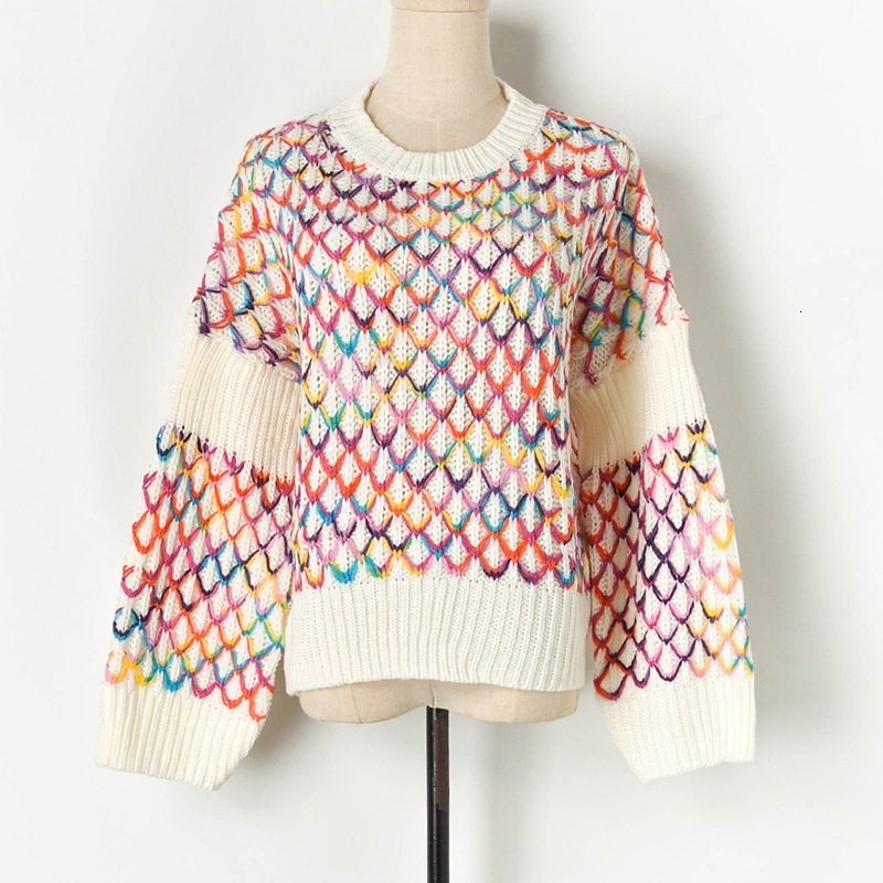 

High Street Colored Women of the Robe O-neck Blouses Malha Top Loose Male Outfit 2021 Autumn Jumper Women's Christmas Shirts Nd4d, Pink.