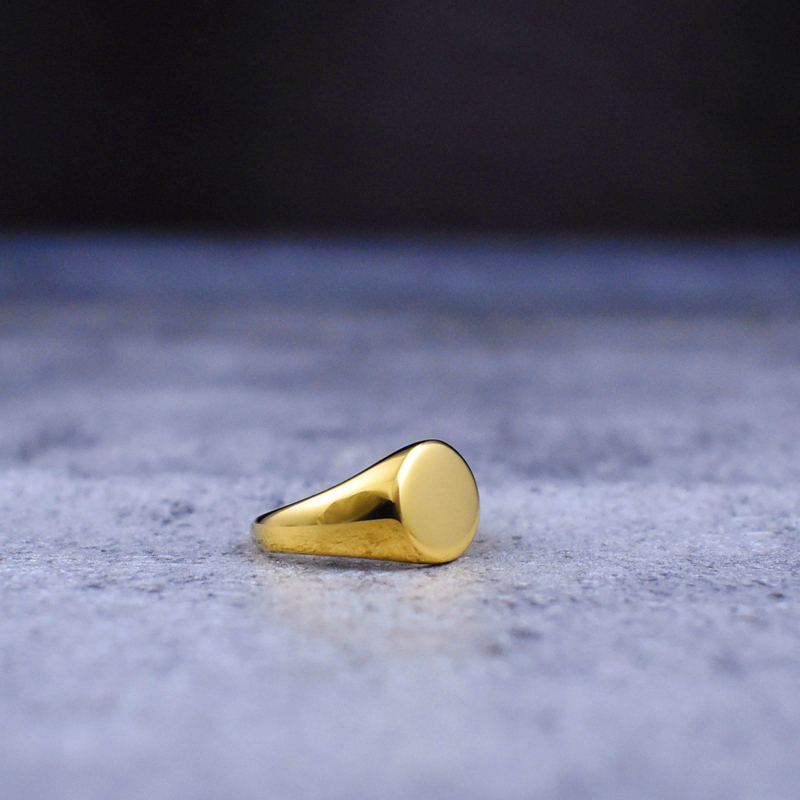 

Smooth Oval Men's Gold Color Rock Punk Ring Cool Fashion Individuality Signet Ring for Women Men Party Jewelry