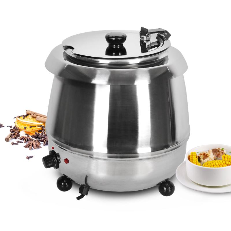 

ITOP Commercial Soup Warmer Pot Stainless Steel Buffet Pot Soup Kettle Electric 110V/240V Kettle Warmer Processor