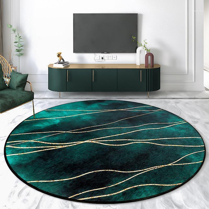 

Modern large round carpet living room covered with floor mats, easy-care room at home, bedroom bedside carpet1, 07