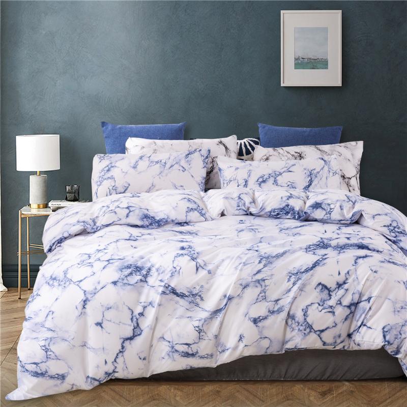 

Blue Marble Modern Simple Elegant Comforter Bedding Set Fashion King Queen  Size Bed Linen Duvet Cover Sets Pillowcase