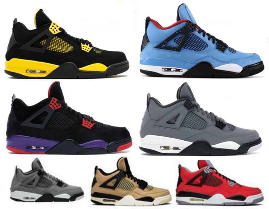 

New Fashion Quality 4s 2020 Bred White Cement Cactus Jack Toro Bravo Basketball Shoes Top Men Jumpman 4 Tattoo Fire Red Cool Grey Sneakers