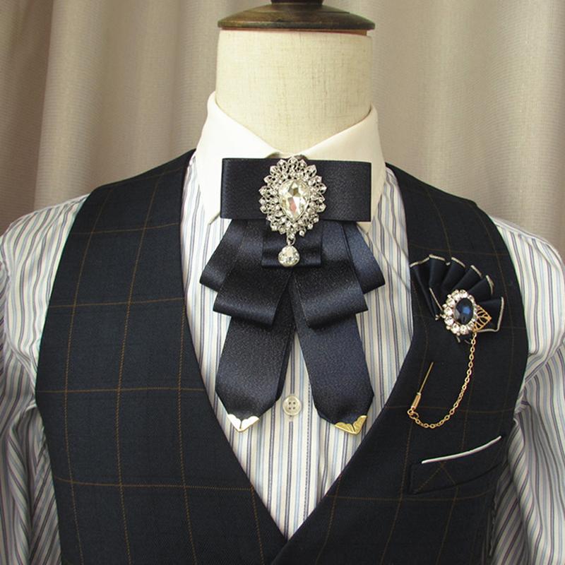 

Woman Men Big Bowtie Fashion Pretty Ribbon Solid Color Butterfly Bowknot Bow Tie Polyester Cravat Pin Lapel