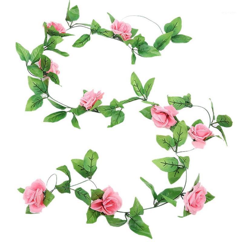 

Rose Ivy Vine Hang Garland Artificial Flower Home Wedding/Birthday Party/Garden Christmas Decoration1, Dark pink