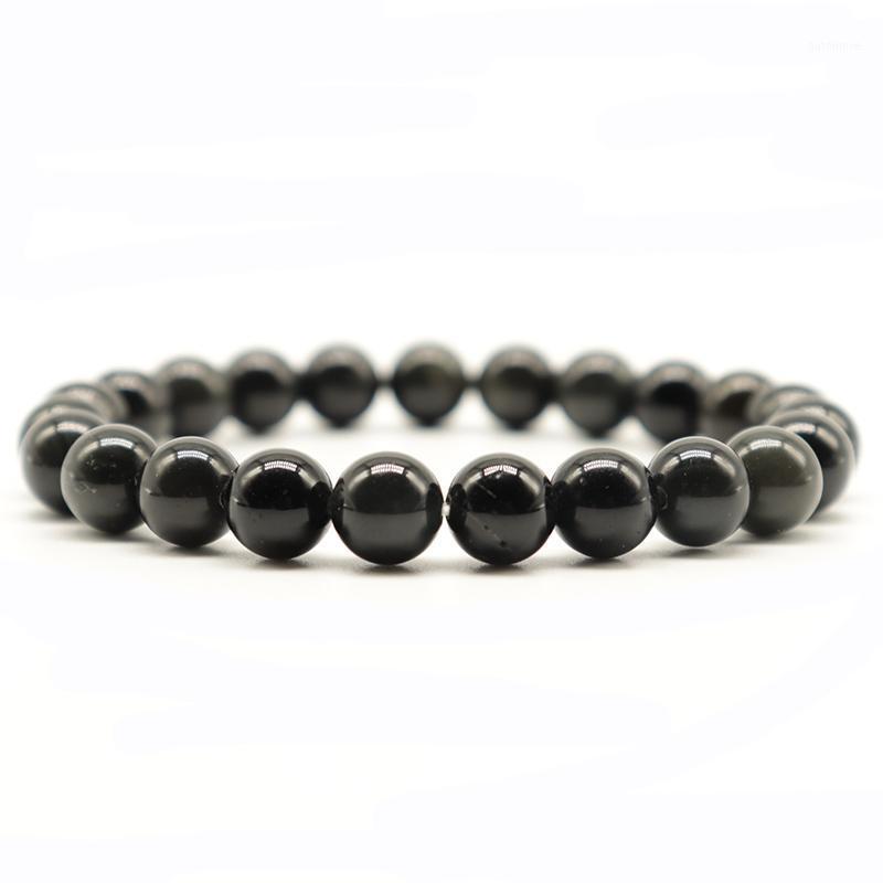 

Noter 100% Natural Obdisian Stone Bracelet Mens 6/8/10mm Round Black Smooth Beads Braslet Yoga Meditation Strand Brazalete Gift1