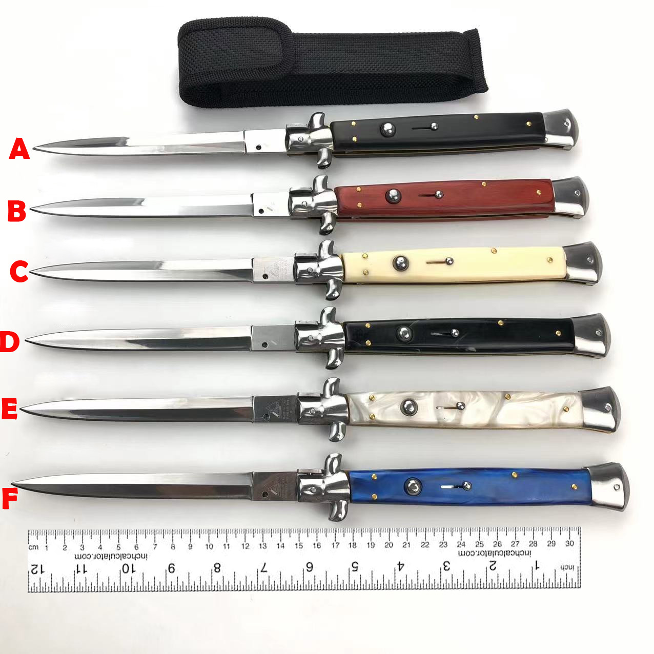 

13 Inch (33CM) Italian mafia Automatic knife AUTO OPEN Tactical knifes 440C 58HRC Satin Single Blade Alloy Handle EDC Hunting Pocket knives