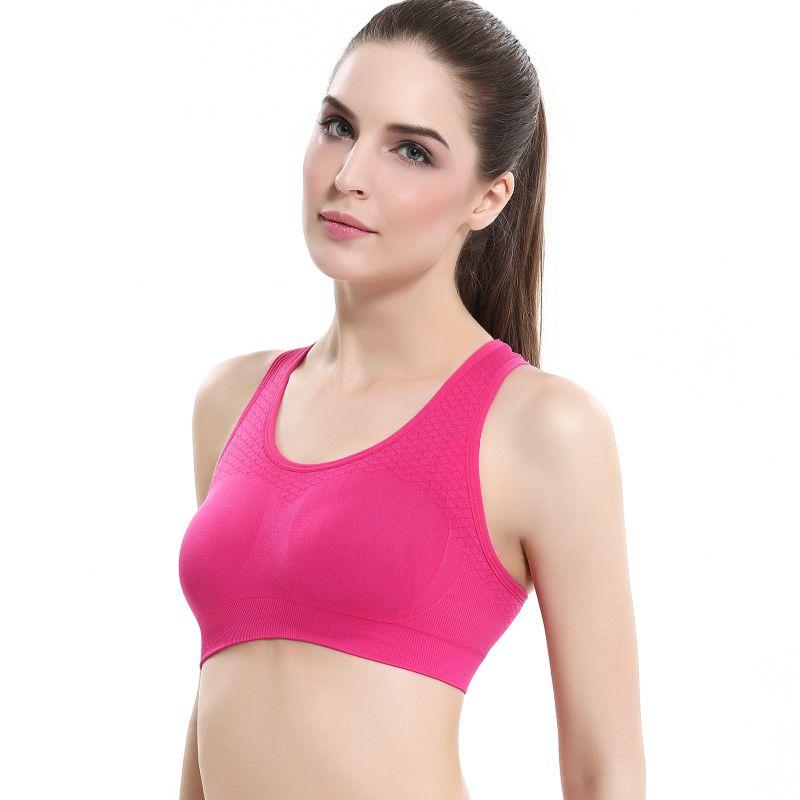 

Professional 5 Colors/4 size Absorb Sweat Top Athletic Running Sports Yoga Bras Gym Fitness Women Seamless Padded Vest HOT