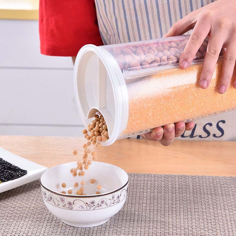 

Simple Transparent Sealed Grain Storage Containers Multifunctional Dry Fresh-Keeping Tanks Kitchen Organizers Box