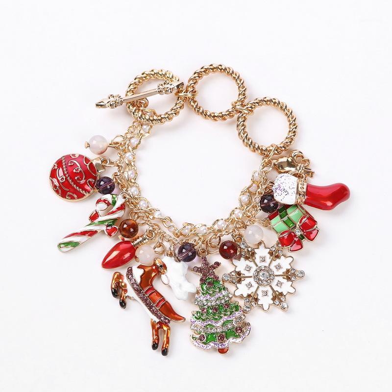 

Christmas Bracelet Snowflake Santa Claus Elk 17 cm Holiday Gifts Women's Fashion Accessories1