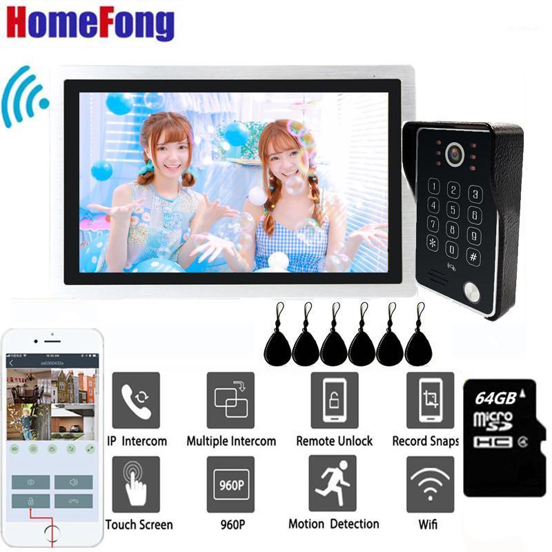 

Homefong IP Video Intercom WiFi Video Door Phone Door Bell 960P Touch Screen Wireless Home Intercom System IR Night Record RFID1