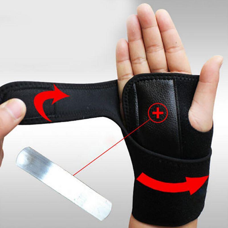 

Useful Splint Sprains Arthritis Band Belt Carpal Tunnel Hand Wrist Support Brace Solid Black 1pc, Bl right hand