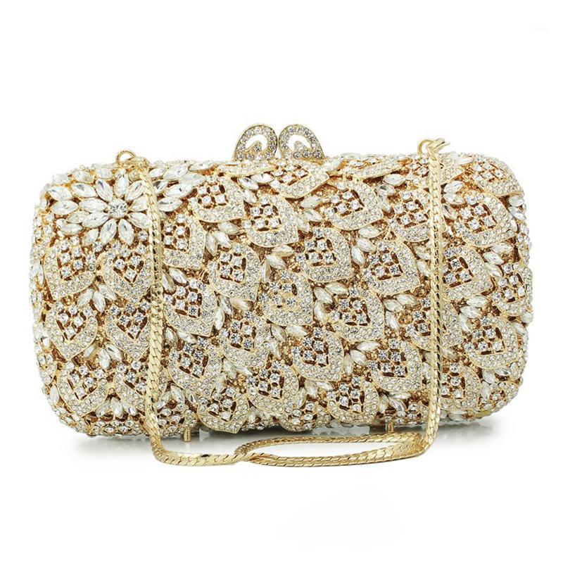 

XIYUAN European and American Style Full Diamond Clutch Women Evening Bags Luxury Crystal Dinner Bag High-End Hollow Out Clutch1, Blue