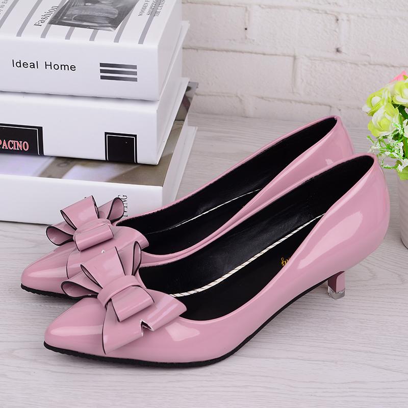 

New High Heels Women High Heel Shoes Pumps Stiletto Woman Party Wedding Shoes Kitten Heels Size 34 - 40, Pink 2