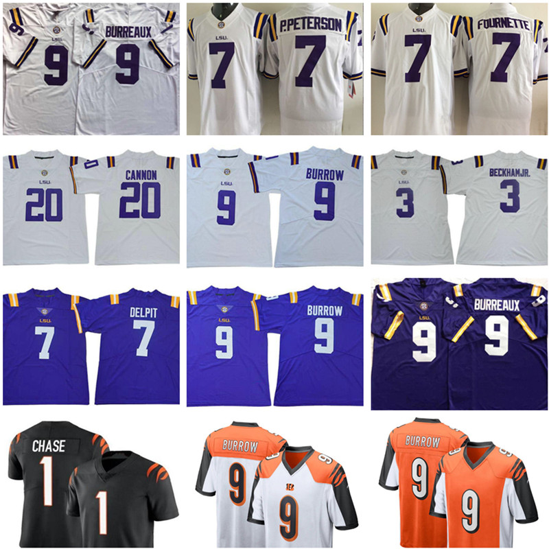 

Joe Burrow NCAA LSU Tigers Jersey Burreaux JaMarr Chase Odell Beckham Jr. Leonard Fournette Tyrann Mathieu Patrick Peterson Grant Delpit College Jerseys 125TH 2022, Colour 8