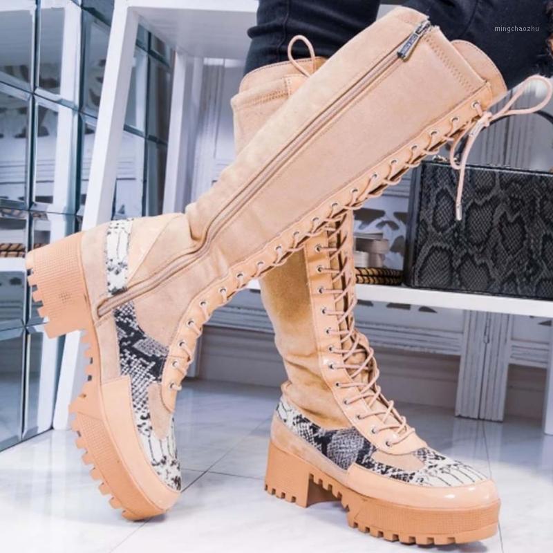 

Great Quality Brand Design Female Motorcycles Boots Fashion Platform Skidproof Wearable Rubber Sole Shoes Women Knee High Boots1, Khaki