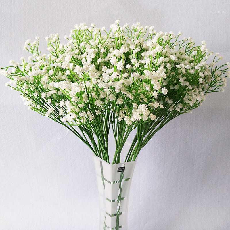 

DIY Artificial Flower Branch Baby's Breath Flower Gypsophila Fake Silicone Plant For Wedding Home Hotel Party Decorations1, White