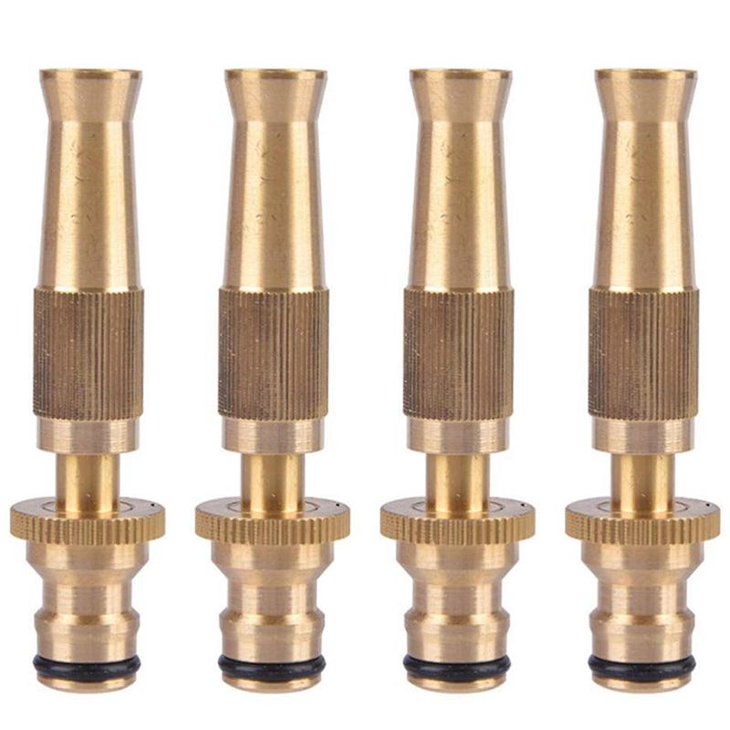 

4 Piece Spray Nozzle Brass Adjustable Straight Connector Spray Nozzle for Home Park Garden Windows in Yard, Cooper