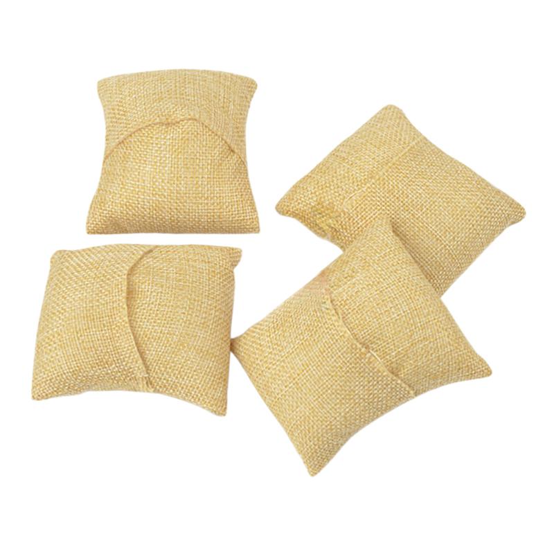 

6 Pcs Small Jewelry Display Pillow Bracelet Bangle Chain Pillow Holder Watch Organizer (Jute