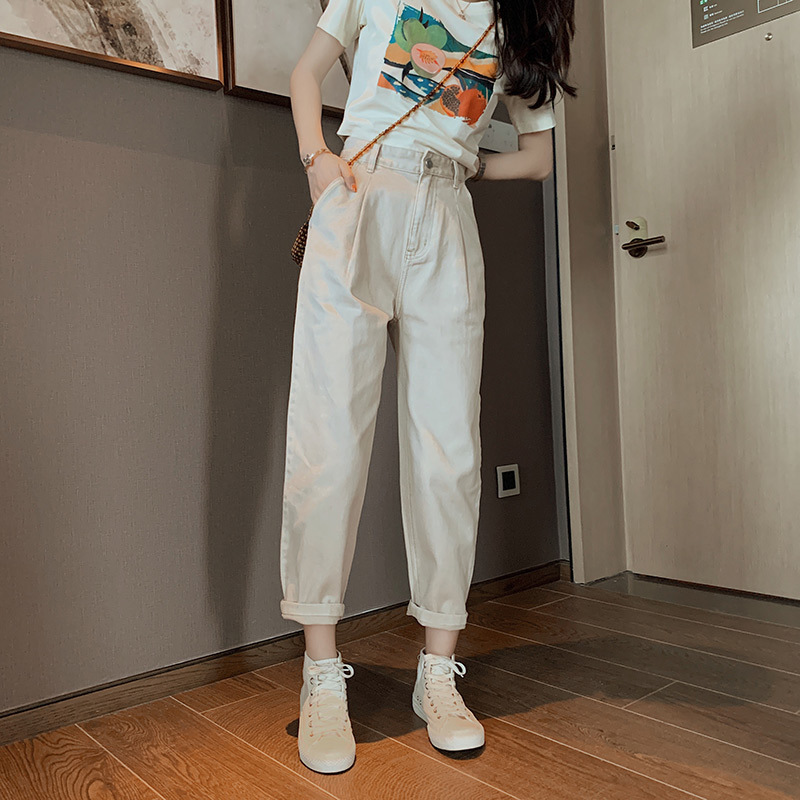 

MISHOW Summer New Pencil Pants Women Casual High Waist Solid Trousers Female MX20B2165 201106, Apricot